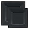 Smarty Had A Party Black Square Plastic Plates Dinnerware Value Set (120 Dinner Plates + 120 Salad Plates), 240PK 6909VP-CASE - alternate 2